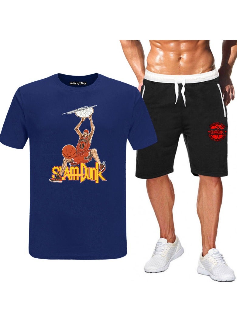 KUYING New Slam Dunk Casual Loose Short Sleeve Shorts Set  - Image 1