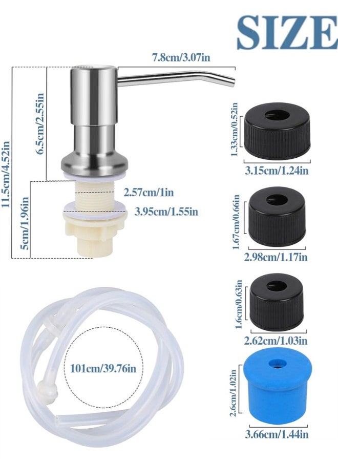 Generic Dish Soap Dispenser for Kitchen Sink, Countertop Built in Sink Soap Dispenser Pump Head with 1m/39” Extension Tube fit Kitchen Bathroom  - Image 2