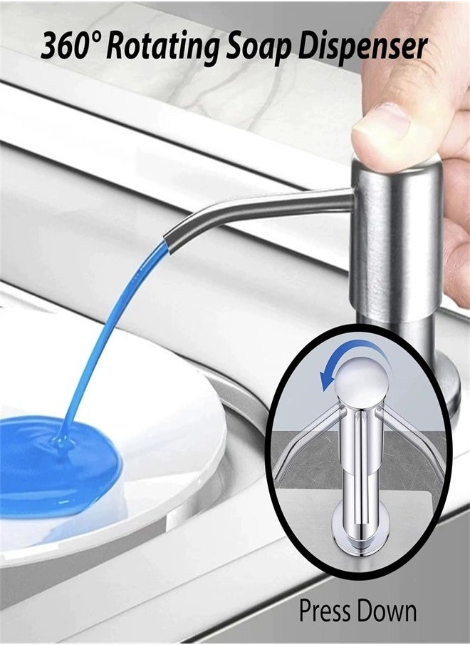 Generic Dish Soap Dispenser for Kitchen Sink, Countertop Built in Sink Soap Dispenser Pump Head with 1m/39” Extension Tube fit Kitchen Bathroom  - Image 4