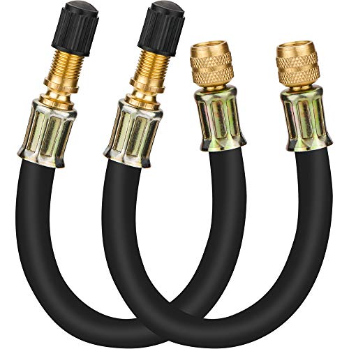 Mellbree 2pcs Valve Stem Extenders, 8.25 Inch Flexible Schrader Tire Valve Stem Extension Compatible for Harleys, RV, Stroller, Bicycles, Motorcycles and Portable Air Compressor - Image 1