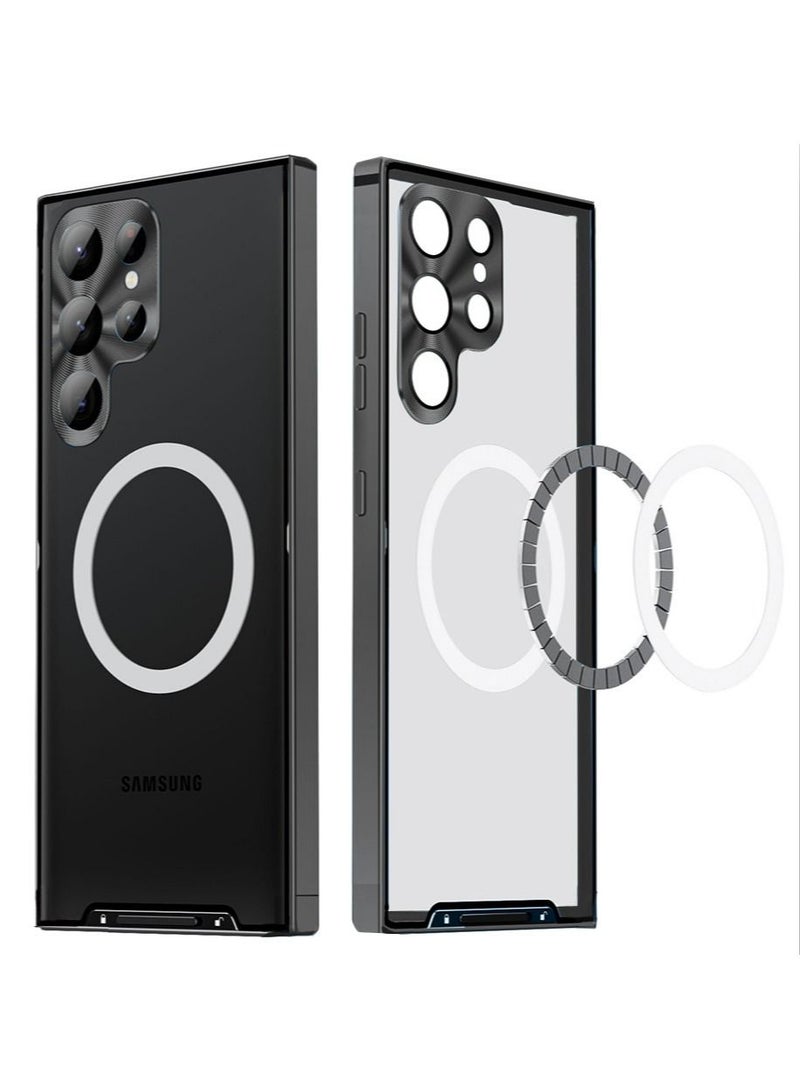 Samsung S23 Ultra 5G Metal Case Compatible with MagSafe Wireless Charger Translucent Shokproof Protective Back with Camera Lens Protection Magnetic Case Cover for Galaxy S23 Ultra 5G Accessories - Image 5