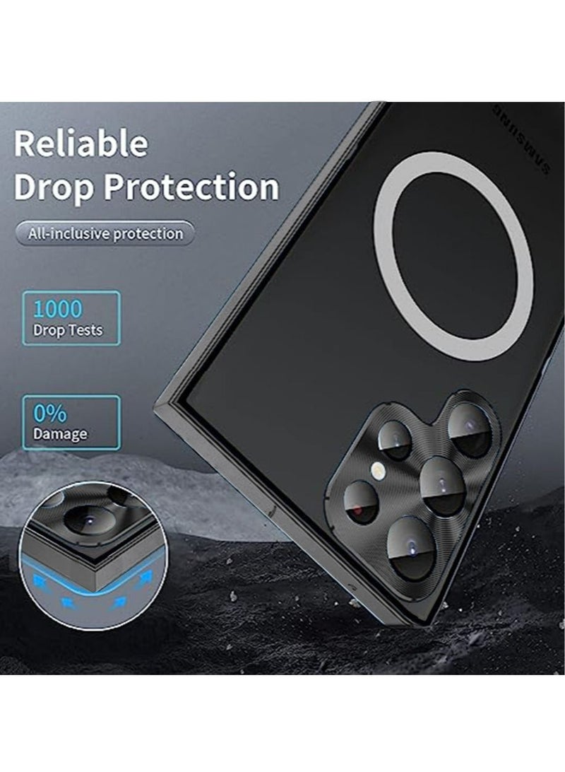 Samsung S23 Ultra 5G Metal Case Compatible with MagSafe Wireless Charger Translucent Shokproof Protective Back with Camera Lens Protection Magnetic Case Cover for Galaxy S23 Ultra 5G Accessories - Image 2