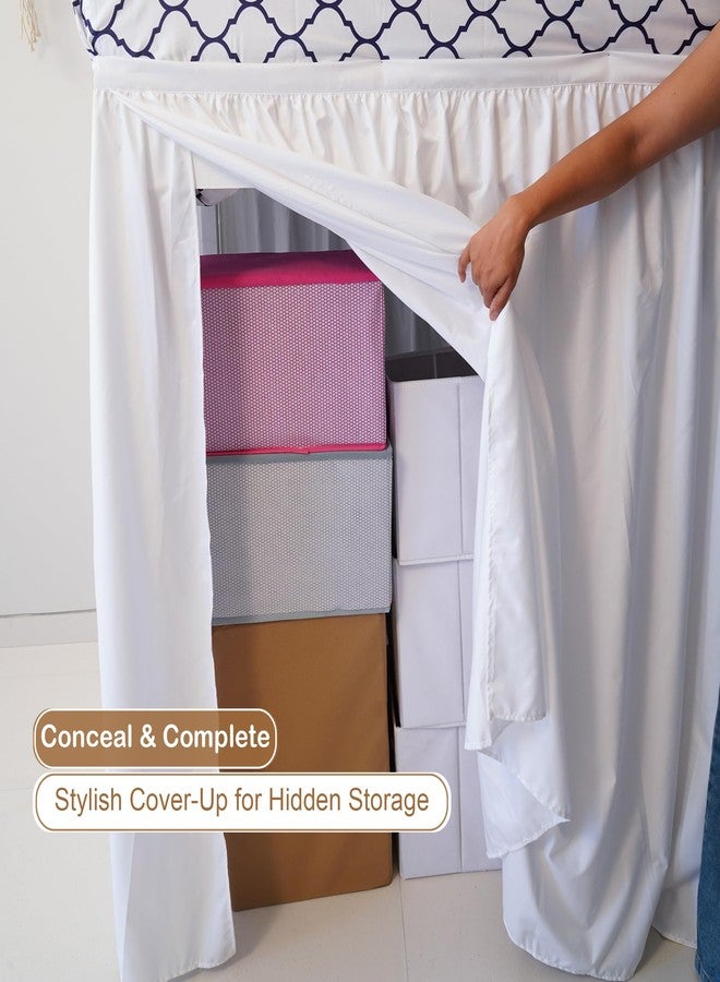ARLinen تنورة سرير توأم XL من ARlinen، طول إضافي 30 بوصة، ميكروفايبر فاخرة، تصميم 3 لوحات مع زوايا مقسومة، مثالية لغرف نوم الجامعات، بيضاء - Image 4