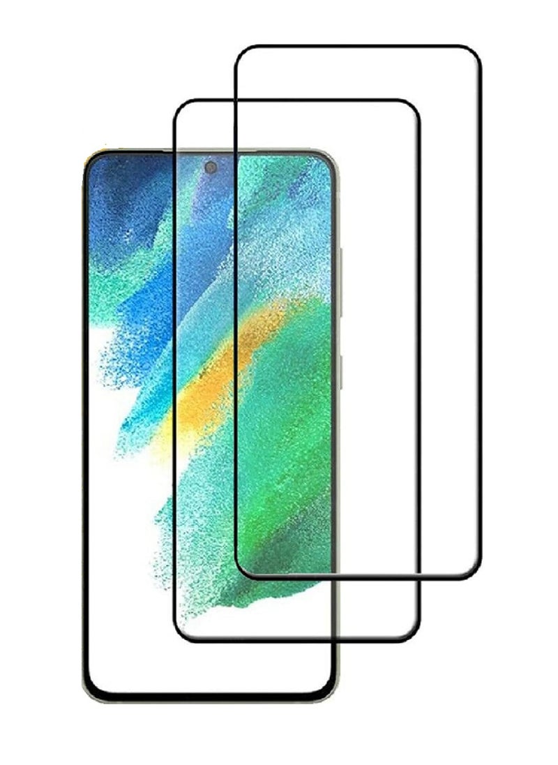 Super 2 Pieces Tempered Glass Screen Protector 5D Designed For Samsung Galaxy S21 FE Full Glue Edge to Edge Full Screen Coverage And Bubble Free - Image 1