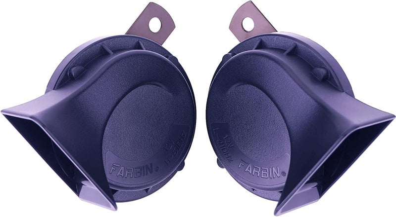 AOLIHAN أبواق سيارات، بوق قطار عالي الصوت، بوق شاحنة، بوق قارب، طقم بوق كهربائي مزدوج النغمة مقاوم للماء بجهد 12 فولت (بوق أزرق مع سلك وزر) - Image 3
