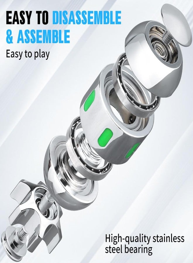 Dilabnba Atomic Bomb Fidget Spinner Toy for Kid Adult, Grow in The Dark Metal Fidget Spin Sensory Focus Gyro Toy, Fingears Party Stuff EDC Office Desktop, Gifts for Men Women(Sliver) - Image 2