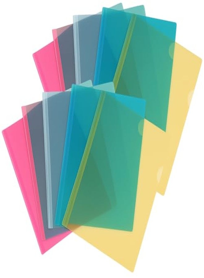 اس بي اس مجلدات ملفات بلاستيكية من SPS - أغلفة تقارير شفافة A4 بشريط منزلق - متعددة الألوان - عبوة من 10 قطع - Image 3