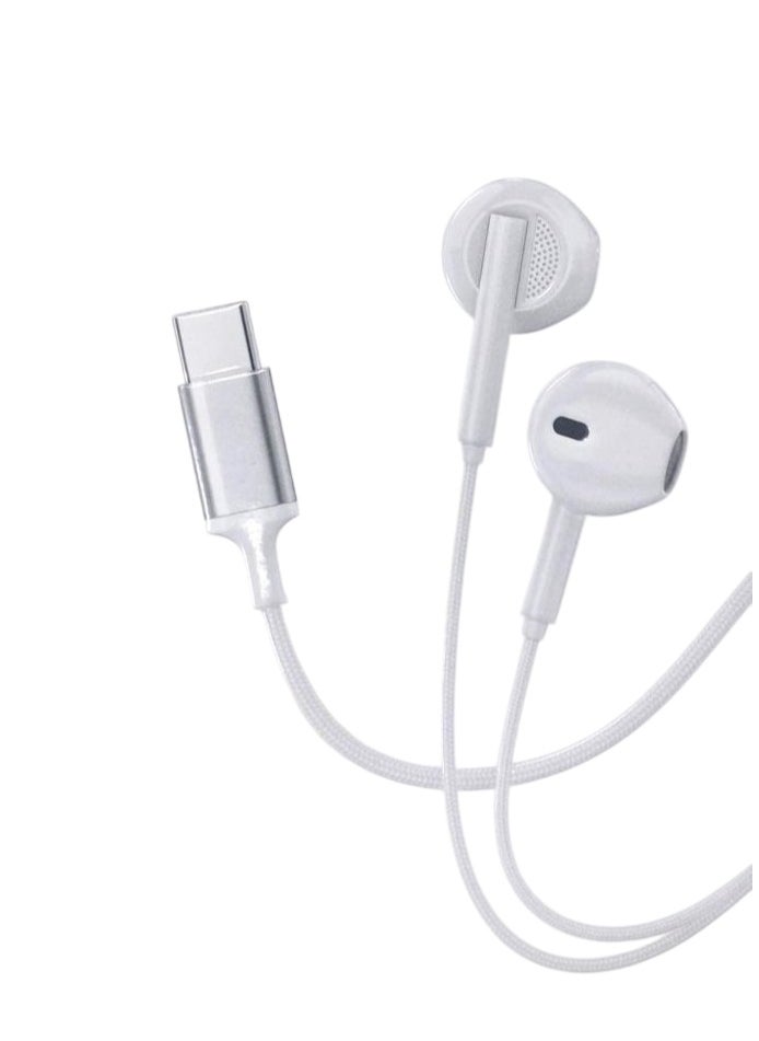 LEVORE - Stereo Wired Earphone With Type-C Connector White - Image 1