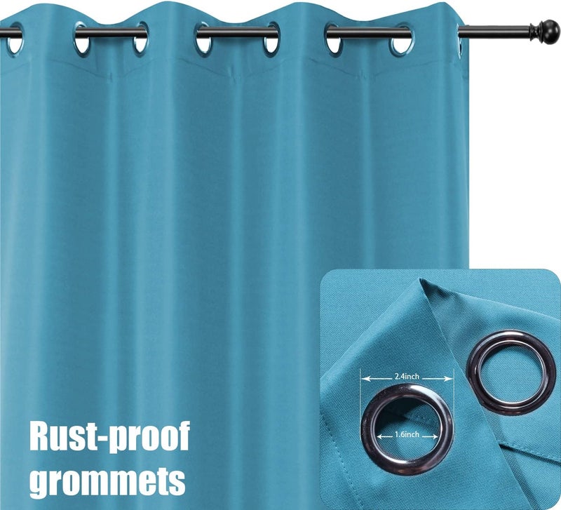 BONZER Outdoor Curtains for Patio Water Resistant Heavy Privacy Sunlight Blocking Grommet Outside Curtains for Porch, Pergola, Gazebo, 1 Panel, 54W x 84L inch, Teal - Image 2