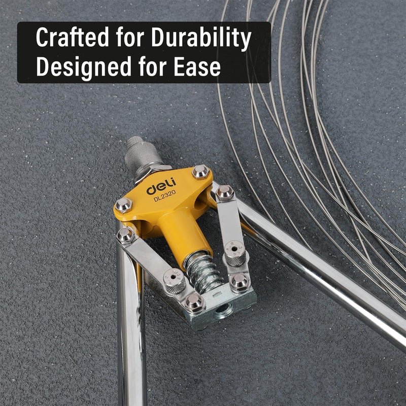 Deli DL2320 17 Non Slip Double Handle Rivet Gun with 3 Nozzle Sizes 32mm 40mm 48mm Durable 35 CrMo Steel Construct Ergonomic Design Precision Riveting for Professional DIY Use 1Pc - Image 5