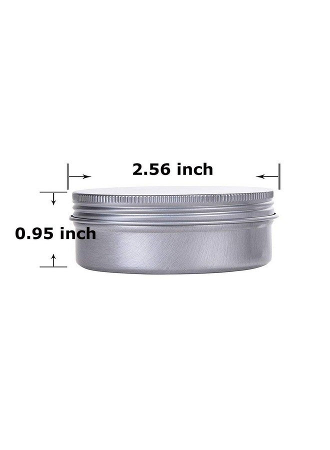 Hulless 2 Ounce Aluminum Tin Jar Refillable Containers 60 ml Aluminum Screw Lid Round Tin Container Bottle for Cosmetic,Lip Balm, Cream, 12 Pack. - Image 2