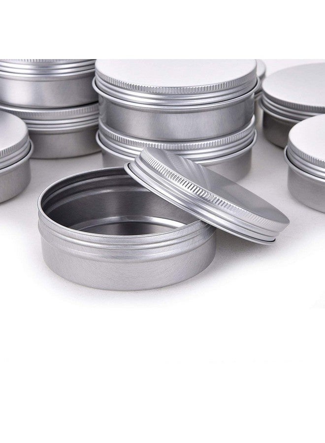 Hulless 2 Ounce Aluminum Tin Jar Refillable Containers 60 ml Aluminum Screw Lid Round Tin Container Bottle for Cosmetic,Lip Balm, Cream, 12 Pack. - Image 3