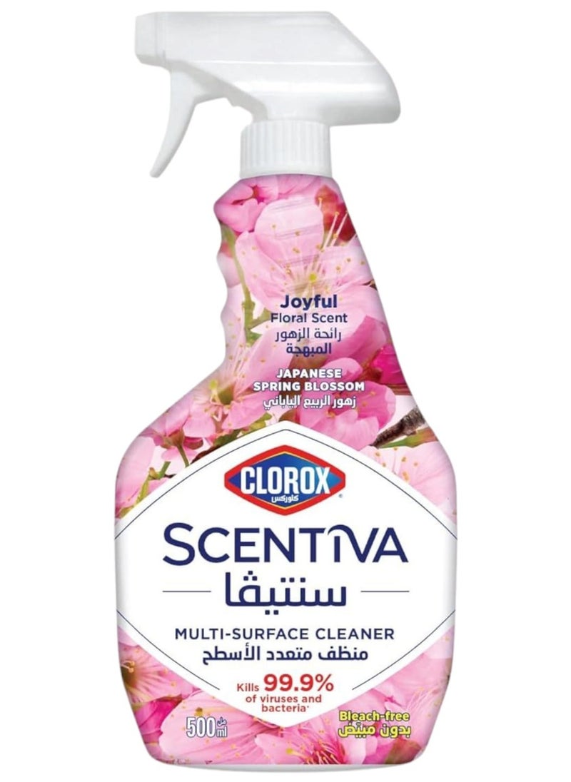 Clorox Scentiva Multi-Surface Cleaner, Joyful Floral Scent, Bleach Free 500ml  - Image 1