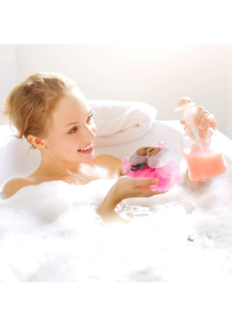 6pcs Bath Puff Soft Bath Sponge Shower Ball Bath Loofah Fruit Shape Mesh Pouf Exfoliation Body Puffs Exfoliate Pouf - Image 5