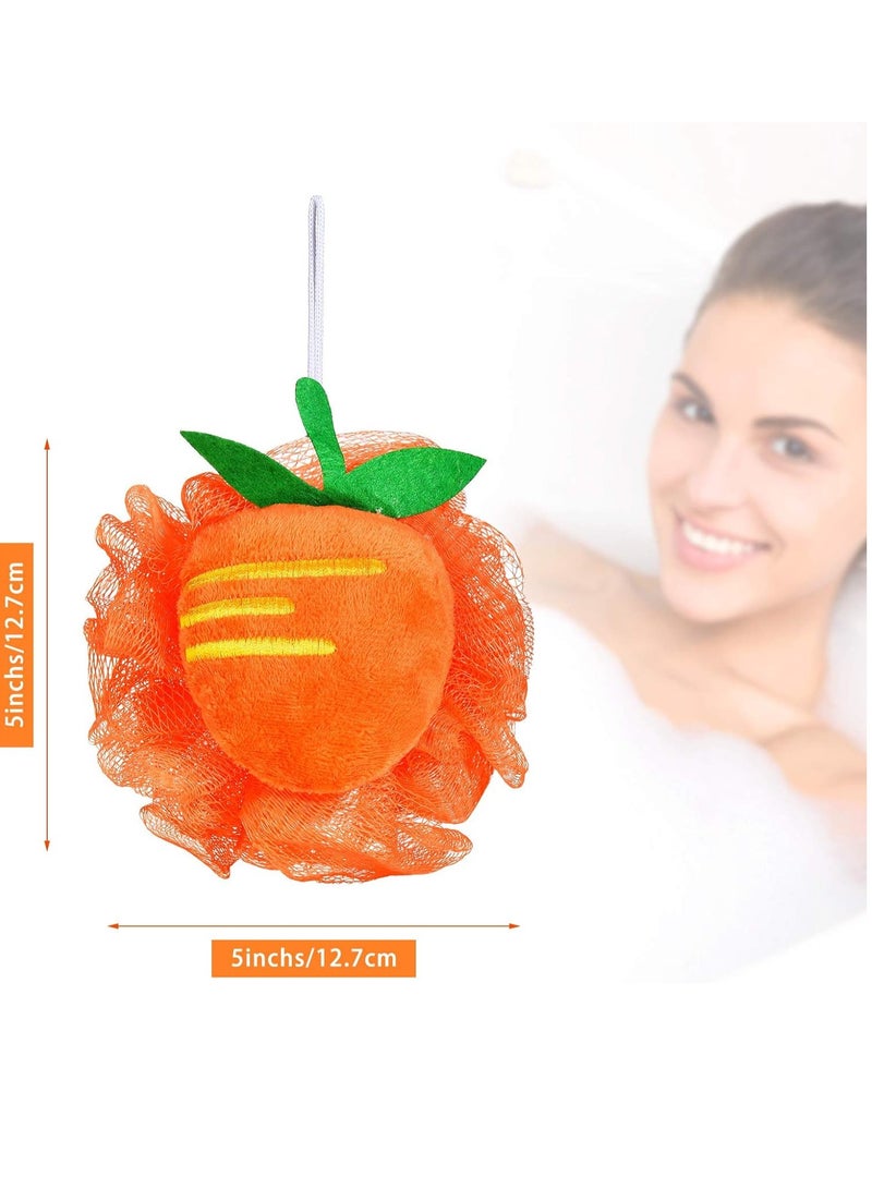 6pcs Bath Puff Soft Bath Sponge Shower Ball Bath Loofah Fruit Shape Mesh Pouf Exfoliation Body Puffs Exfoliate Pouf - Image 2