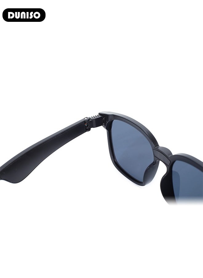 DUNISO Bluetooth Audio Smart Glasses, Blue Light Filter&Polarized Lenses for All Smart Devices Voice Assistant,Lightweight UV Protection Sunglasses ,Fashionable and Comfortable, Indoor Outdoor Entertainment Glasses for Women and Man  - Image 5