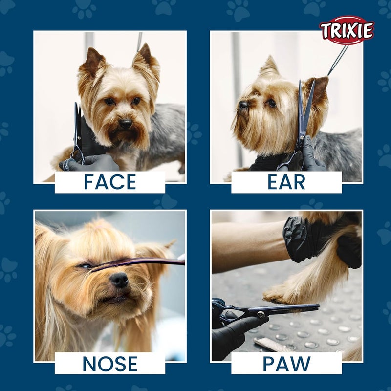 Trixie Face And Paw Scissors | Stainless Steel Grooming Scissors For Dogs And Cats | Non-Slip Rubber Handle For Easy Grip | Round-Tip Design Makes It Safe To Use Around Your Pets Face 9Cm - Image 3