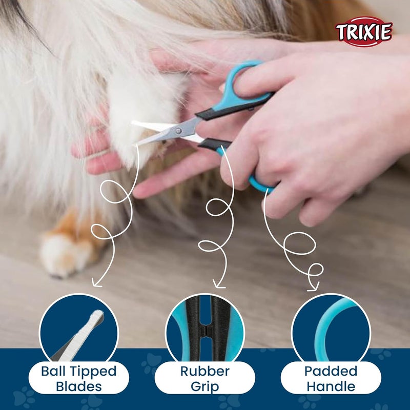 Trixie Face And Paw Scissors | Stainless Steel Grooming Scissors For Dogs And Cats | Non-Slip Rubber Handle For Easy Grip | Round-Tip Design Makes It Safe To Use Around Your Pets Face 9Cm - Image 2