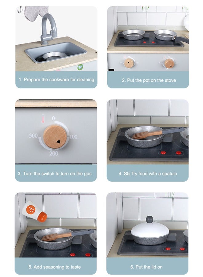 جساي تويز مجموعة ألعاب خشبية جديدة فاخرة للعب الأدوار في المطبخ وموقد المطبخ للأطفال - Image 5