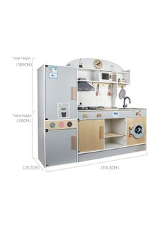 JSAITOYS New Luxury Role-Playing Refrigerator Kitchen Stove Children's Wooden Toys Set  - Image 3