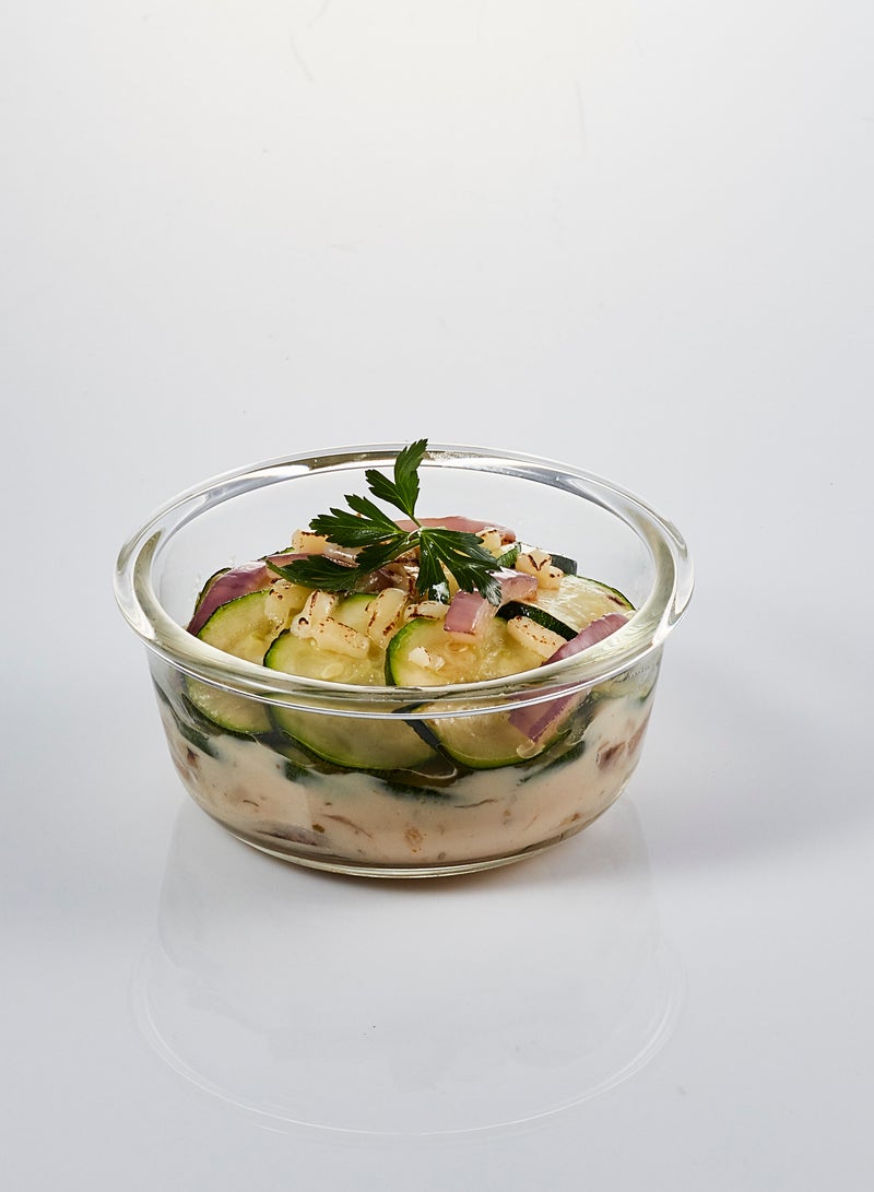 LOCK & LOCK حاوية دائرية من زجاج البورسليكات سعة 870 مل آمنة للاستخدام في الفرن مع غطاء محكم - آمنة في الميكروويف، الفريزر، وغسالة الصحون - Image 3