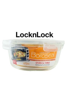 LOCK & LOCK LocknLock 870ml Oven-Safe Borosilicate Glass Round Container with Airtight Lid - Microwave, Freezer, and Dishwasher Safe  - Image 1