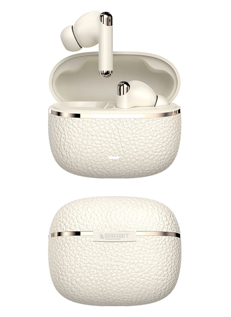 GRABIT - GTUNES-GRAVELS True Wireless Earbuds – ANC & HD Sound, Experience -25dB Active Noise Cancellation, quad-mic clarity, and rich 13mm audio with Bluetooth 5.4. Enjoy 5-hour playtime (20 hours with case) and switch between ANC, Transparency, and ANC Off modes. Features a sleek electroplated case, LED battery indicator, and Type-C fast charging. Compatible with iPhone, Samsung, OnePlus, Xiaomi, Huawei, Google Pixel, iPads, MacBooks, and more. - Image 1