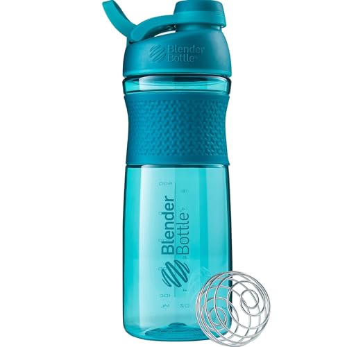 BlenderBottle SportMixer Shaker Bottle Perfect for Protein Shakes and Pre Workout, 28-Ounce, Teal - Image 1