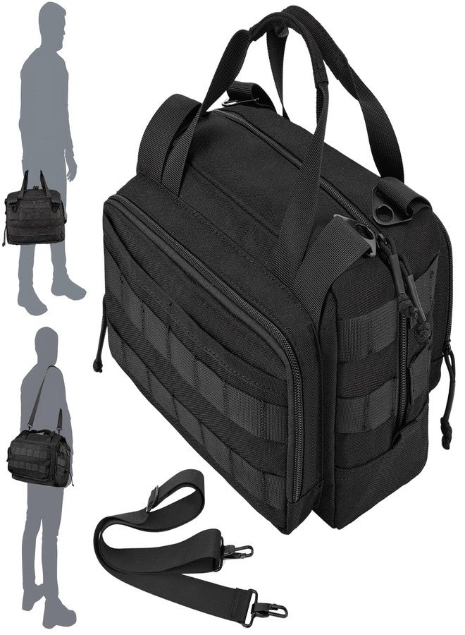 MOZETO 12 inch Tool Bag, Water-Resistant Small Tactical Tool Bag, Durable Handle Tool Bags for Men with Shoulder Strap (Black) - Image 1