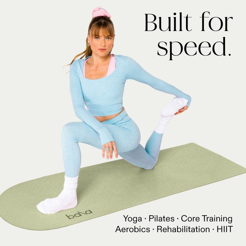 Bala Yoga Mat for Home Gym, 5mm (Sage) - Non Slip Exercise Mat for Home Workout, Stretching, Pilates, Aerobics & Floor & Fitness Work Out - Indoor Exercising Mat - Image 4
