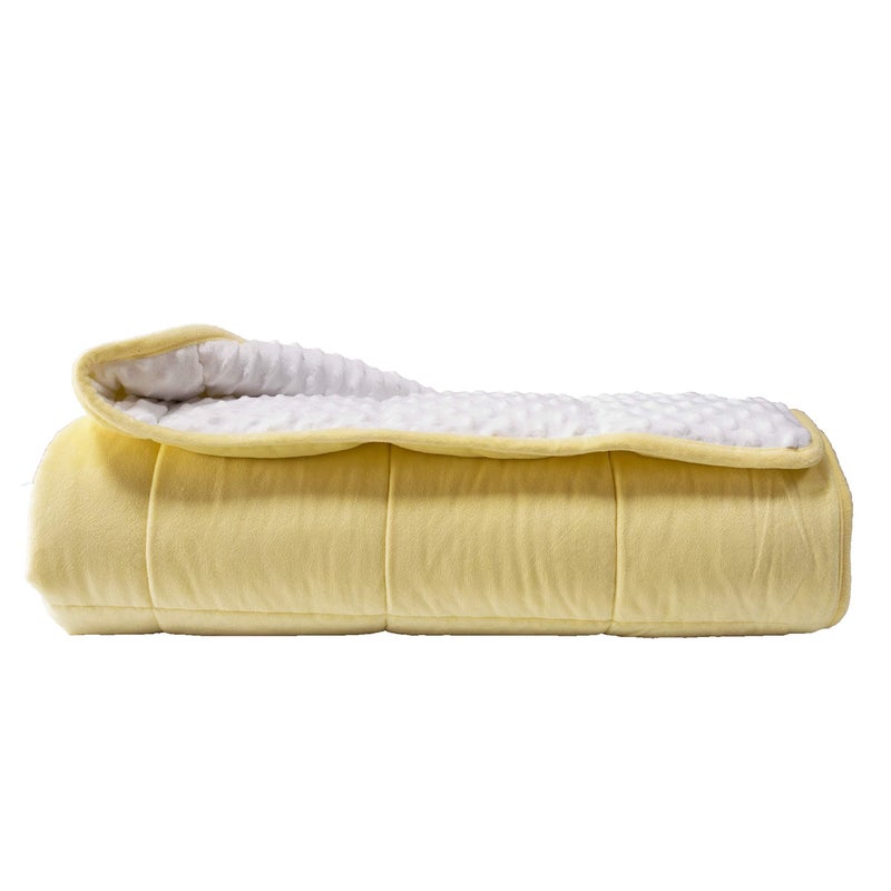 ALANSMA Reversible Weighted Blanket for All Season Luxury Velvet Warm and Cool Adult 20Lb Weighted Blanket Enjoy Sleeping AnywhereYellow 60x8020lbs