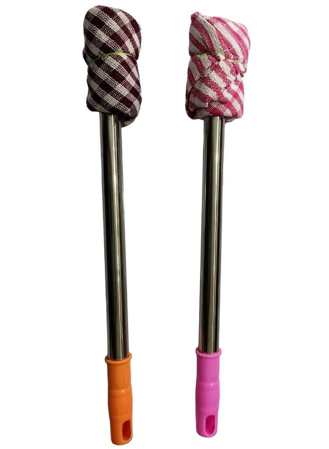 Nimbose® Jhatakni Dusting Cloth with Handle for Cleaning Home, Office Furniture, with Removable Cotton Dry Cleaning Duster Cloth & Handy Stick (Multicolor, Pack of 2) - Image 1