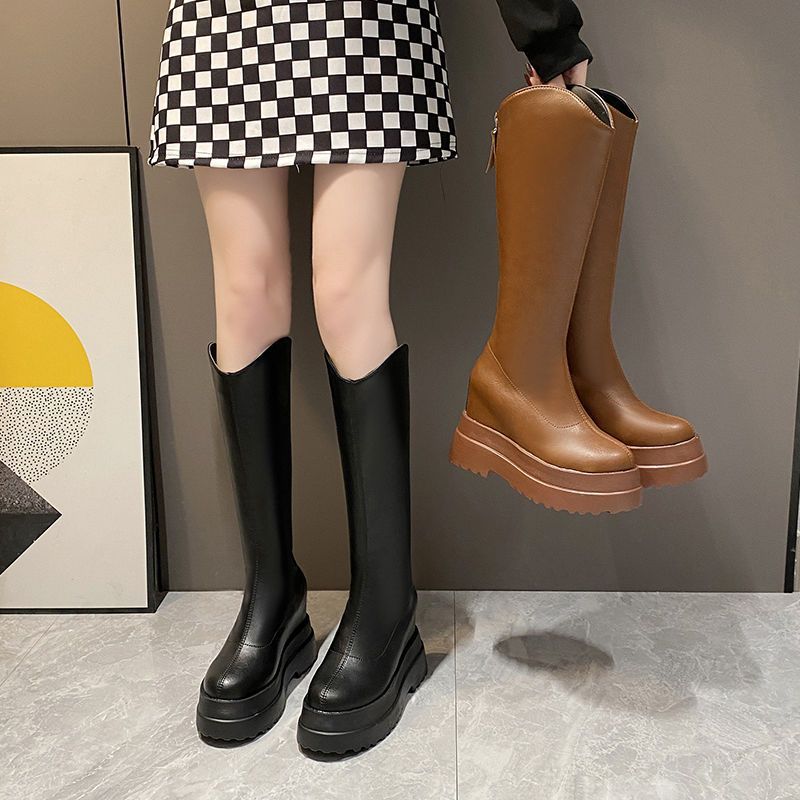 10Cm Thick-Soled Inner Platform Boots For Small People, Knee-High Boots, Slim Knight Boots, New Boots - Image 2