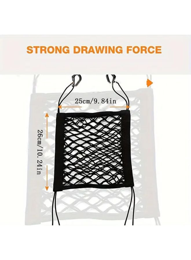 Black High Elastic Double Layer Bungee Net With Four Hooks For Motorcycle Helmet Storage - Image 5