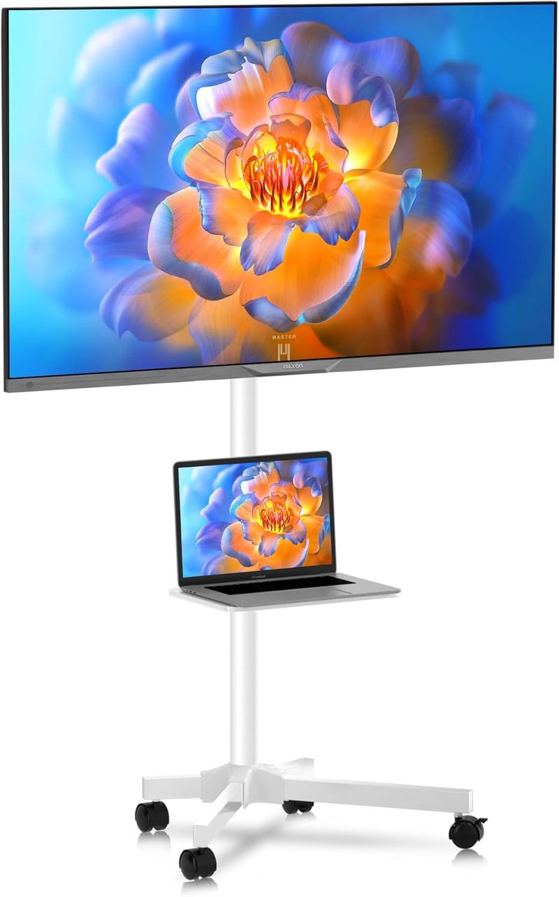 Xinlei ML55AW Mobile TV Stand for 21 to 60 Inch Plasma/LCD/LED TV, with Adjustable Height Shelf, Supports up to 35 kg, Max VESA 400 x 400 mm - Image 1