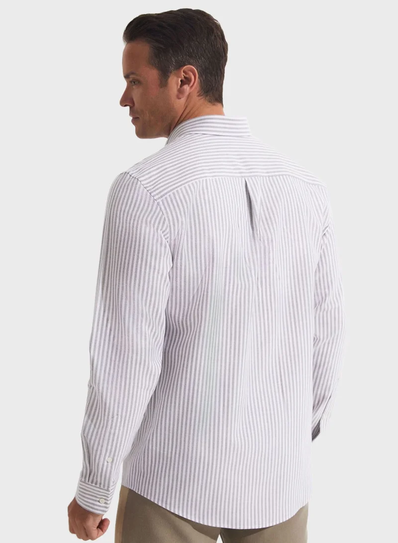 JUNE Striped Button Down Regular Fit Shirt Shirt