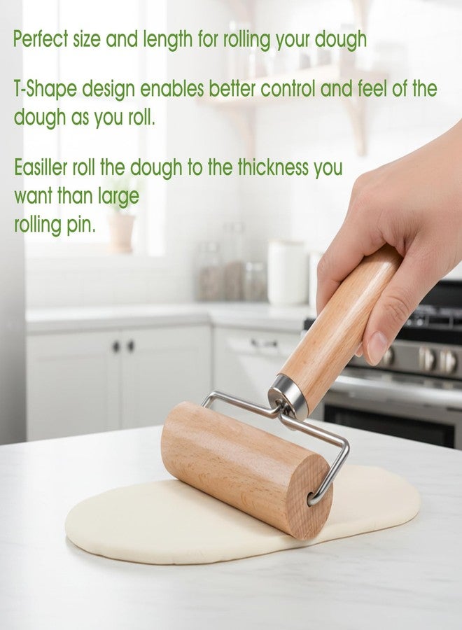 LorisArm Small Rolling Pin with Handle, Wooden Dough Pastry Roller, Non-Stick Pizza Rollers, mini Dough Wood Roller for Home Kitchen Baking Cooking - Image 3