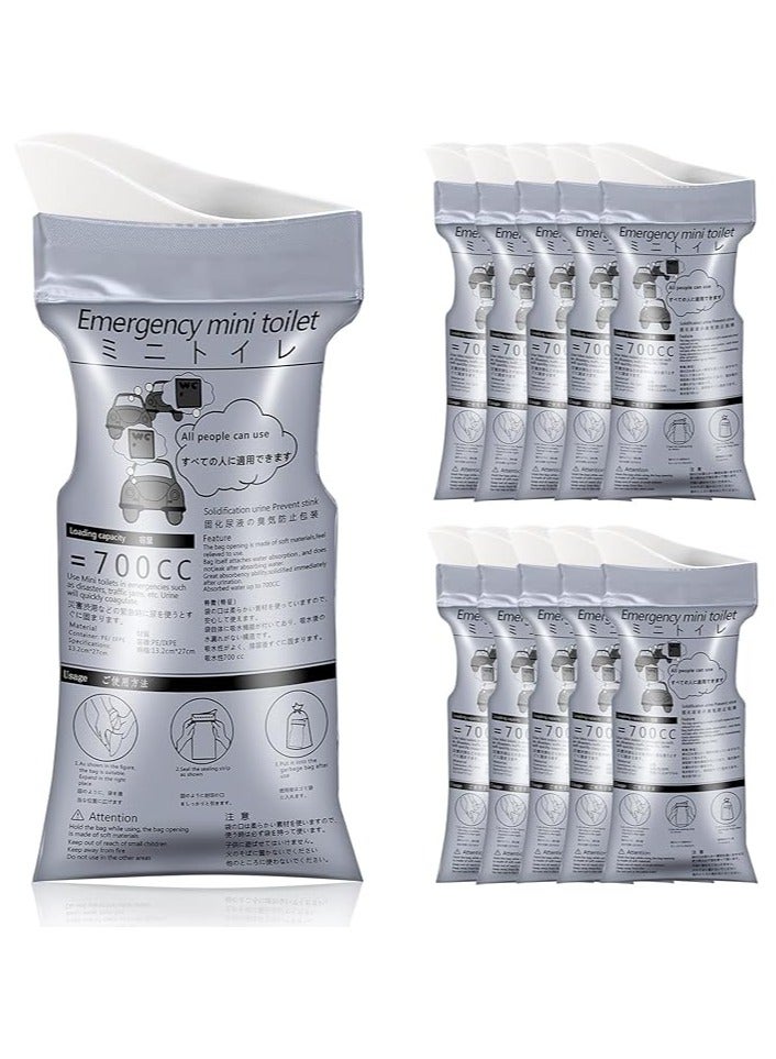 Generic Emergency Portable Urine Bag, 10Pack Travel Urinal Bag, Unisex Urinal Bag, Disposable Urine Bag Suitable for Camping, Travel, Traffic Jams, Pregnant Women, Children, Patients  - Image 1