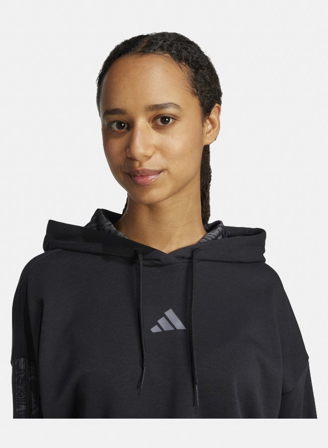 Adidas essentials 3 stripes print french terry women's hooded sweatshirt - Image 3