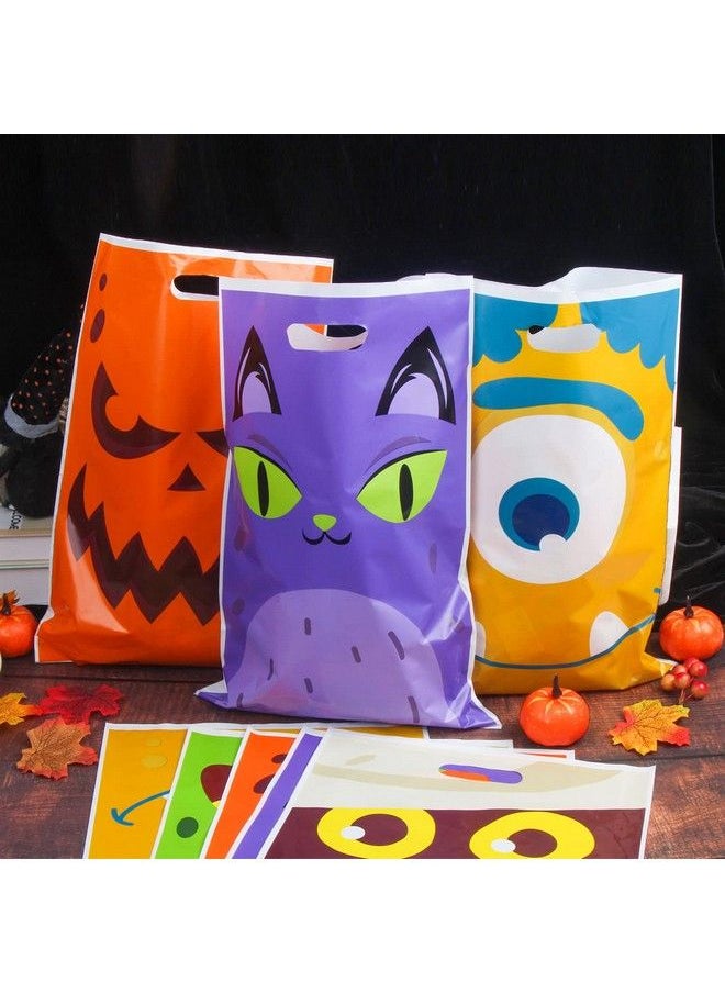DERAYEE - Halloween Trickortreat Bags 72 Pack Halloween Goodie Candy Bags Large Plastic Gift Bag Party Favor Supplies - Image 1
