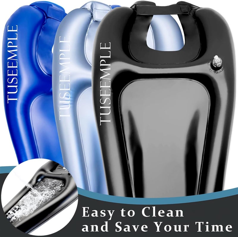 Tuseemple Portable Shampoo Bowl for Home, Portable Hair Washing Station for Sink, Hair Washing Tray for Sink at Home (Black) - Image 5