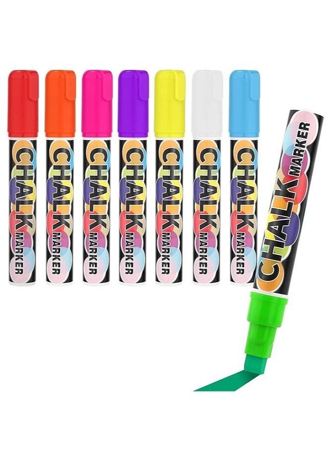 8 Pcs Liquid Erasable Chalk Markers Set, 8 Colors Highlighter Marker Pens for Flashing LED Lighted Board Blackboard Whiteboard Chalkboard Menu Message Board Glass Window - Image 1