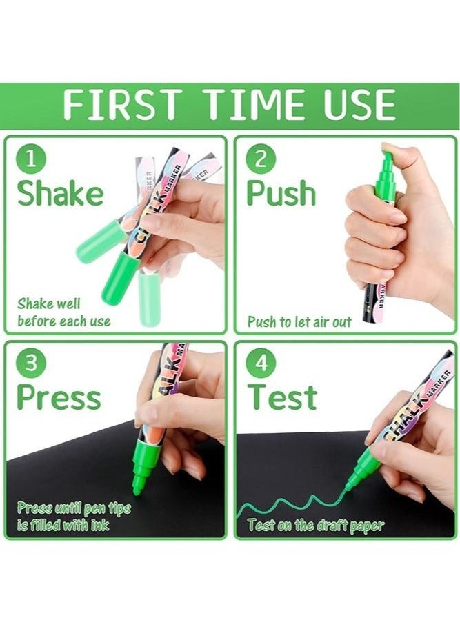 8 Pcs Liquid Erasable Chalk Markers Set, 8 Colors Highlighter Marker Pens for Flashing LED Lighted Board Blackboard Whiteboard Chalkboard Menu Message Board Glass Window - Image 5