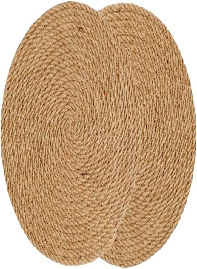 Aiminjey Round Woven Placemats, 11.8 Inch Set of 2 Natural Jute Kitchen Dinning Table Mats, Rustic Boho Heat Resistant Non-Slip Round Table Mats Heat-Resistant and Non-Slip Braided Farmhouse Placemats