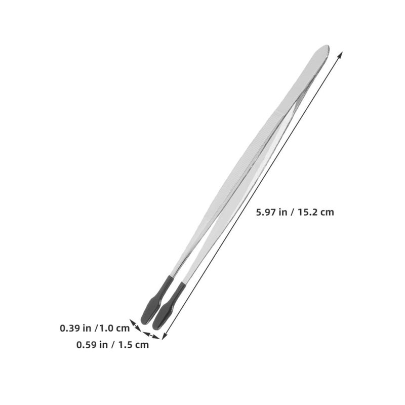 5pcs Stainless Steel Flat Stamp Tweezers Large Blunt Eyelash Applicator Tool - Image 3