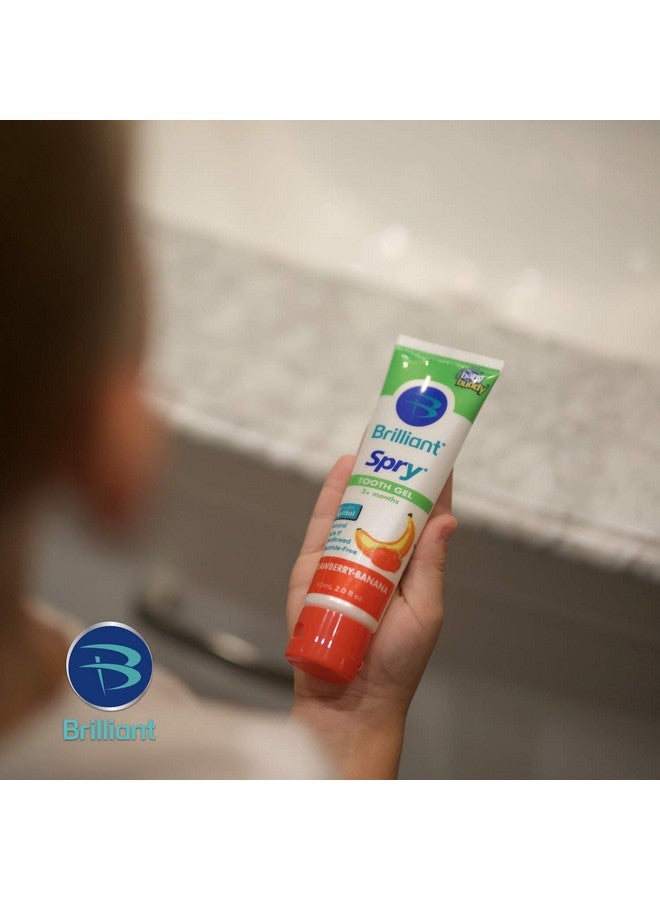 Brilliant Spry Tooth Gel With Xylitol From Brilliant Oral Care For Protect Teeth Mouth And Gums Fluoride Free And Safe If Swallowed Natural Strawberry Banana Flavor Clear 2 Fl Oz 2 Pack - Image 4