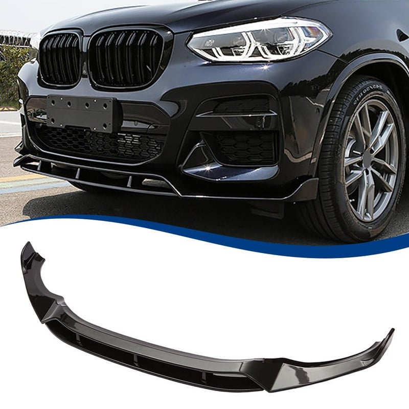 XPHAZZ Front Lip Compatible with BMW (2018-2021) X3 G01 (2019-2021) X4 G02 M-Sport Model ABS Gloss Black Bumper Air Splitter - Image 1
