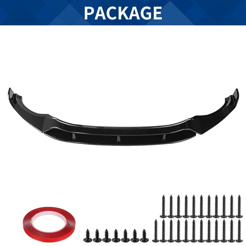 XPHAZZ Front Lip Compatible with BMW (2018-2021) X3 G01 (2019-2021) X4 G02 M-Sport Model ABS Gloss Black Bumper Air Splitter - Image 4