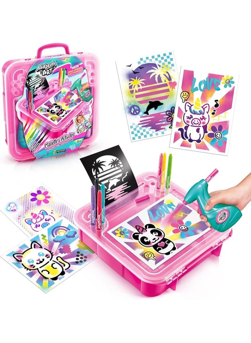 Canal Toys Airbrush Art AIR 017- Airbrush Activity Case Set with Paint Spray Gun and Paint Markers, 1 Set, Multi-Colour - Image 1