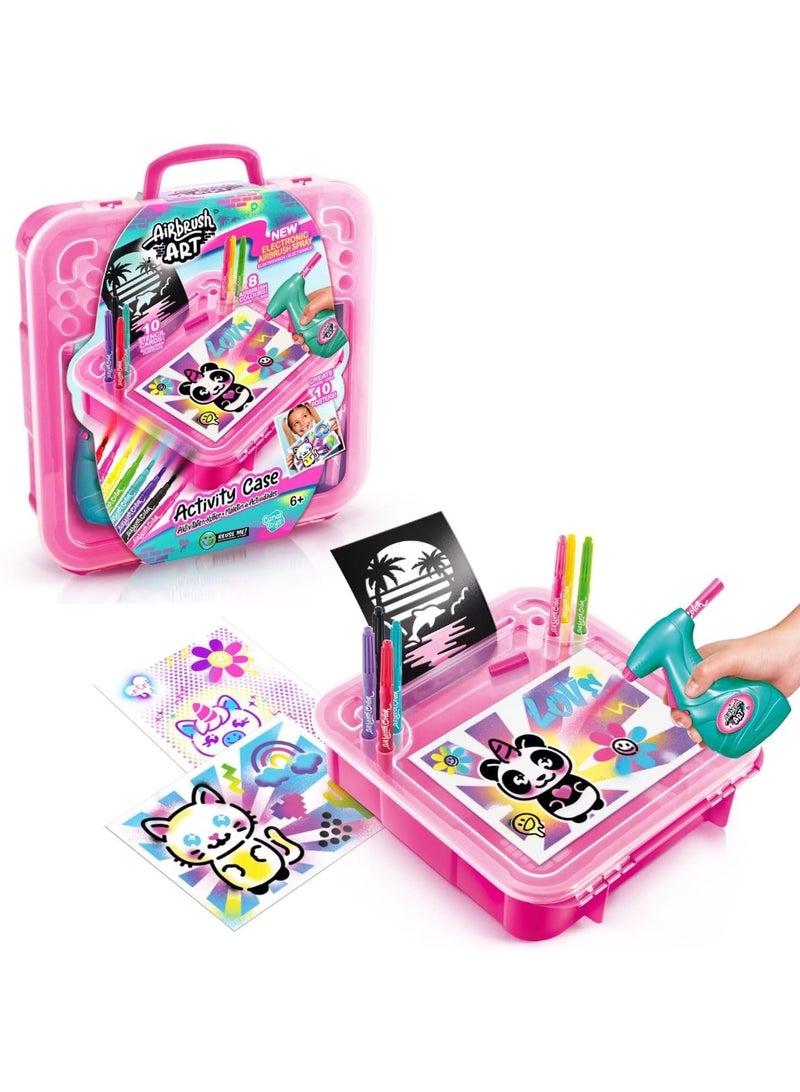 Canal Toys Airbrush Art AIR 017- Airbrush Activity Case Set with Paint Spray Gun and Paint Markers, 1 Set, Multi-Colour - Image 3